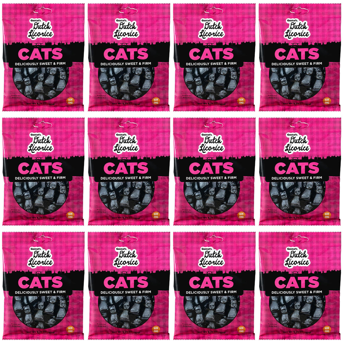 Gustaf's Sweet Dutch Licorice Cats 5.2 oz Pack of 12