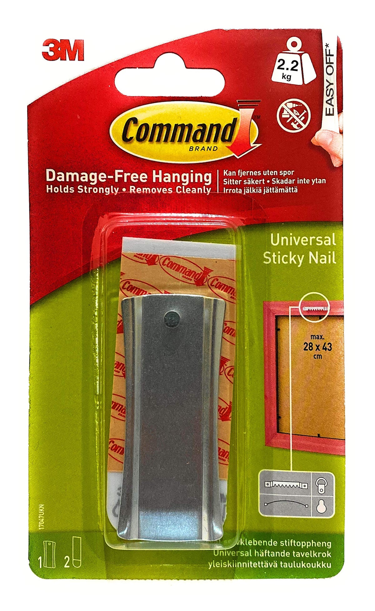 Command Strips 17047 Large Command Sawtooth Sticky Nail Hanger