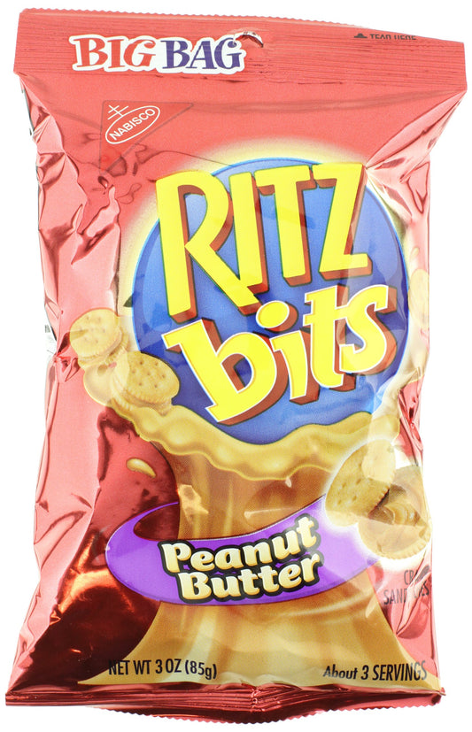 Nabisco Ritz Bits Peanut Butter Sandwich Crackers 3oz Pack 12