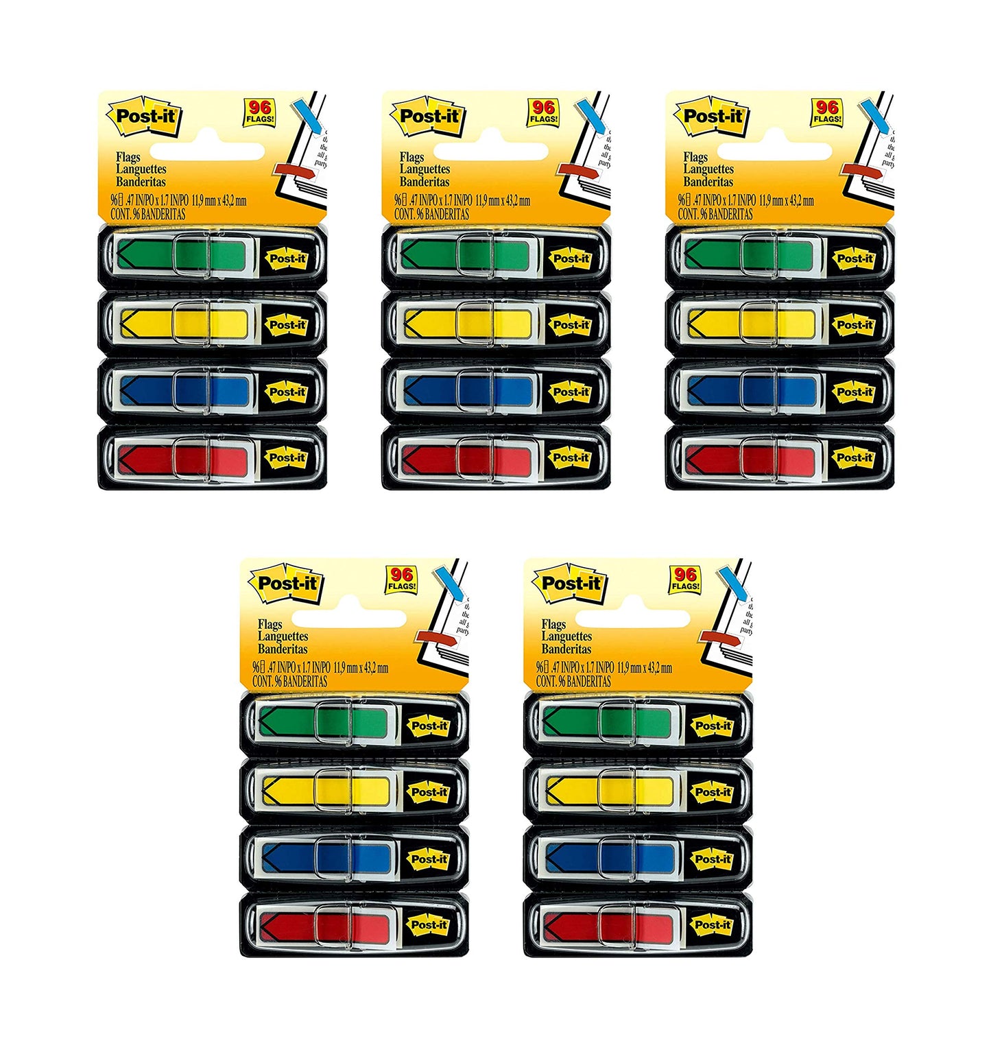 3M Post-it Arrow Flags 684-ARR3, 4 Dispensers