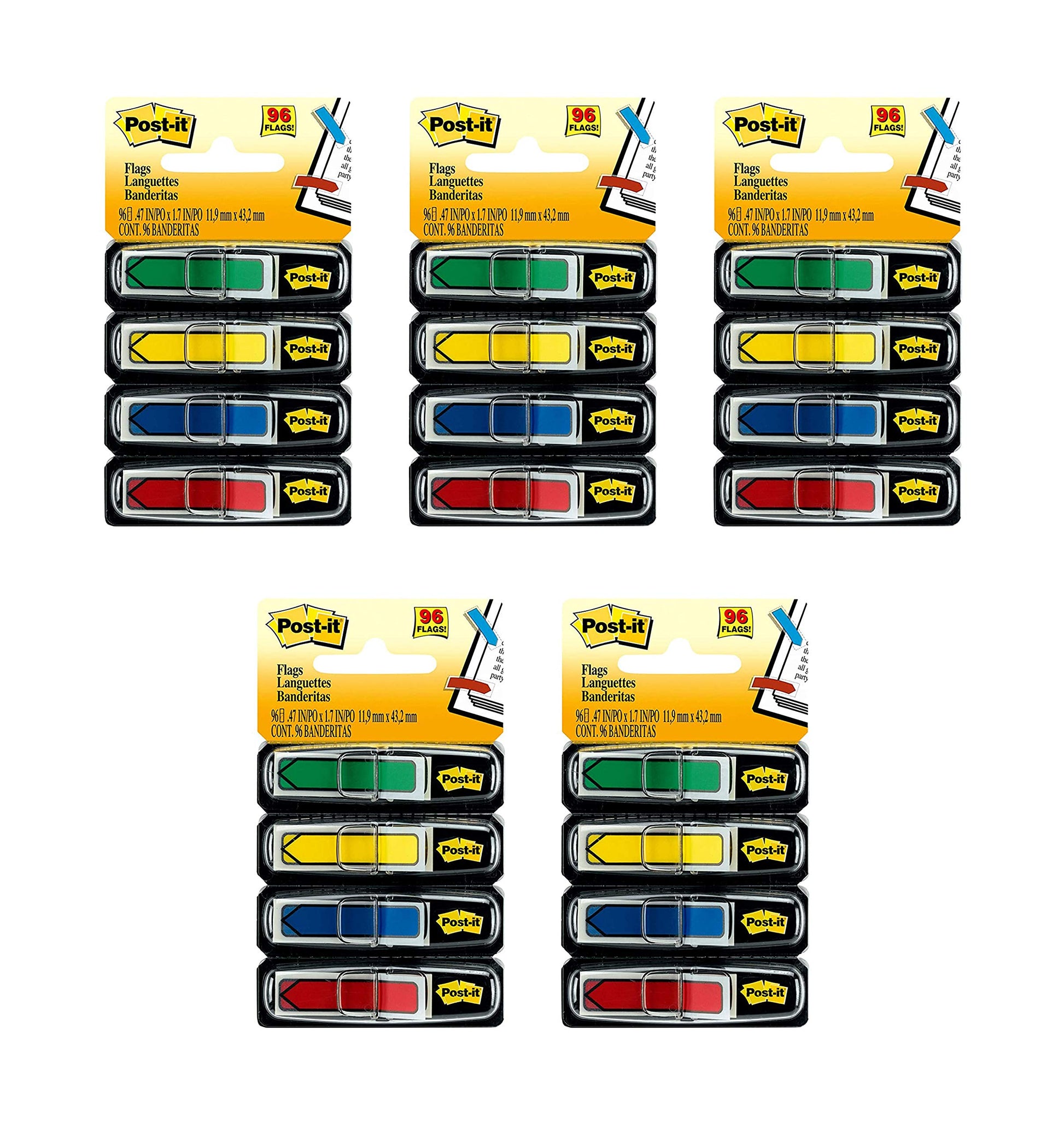 3M Post-it Arrow Flags 684-ARR3, 4 Dispensers