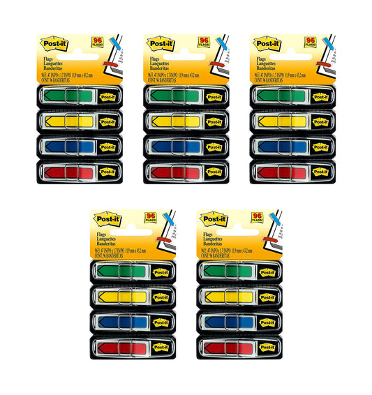 Post-it Arrow Flags, Assorted Primary Colors.47 in. Wide, 24/Dispenser, 4 Dispensers/Pack, (684-ARR3) (5)