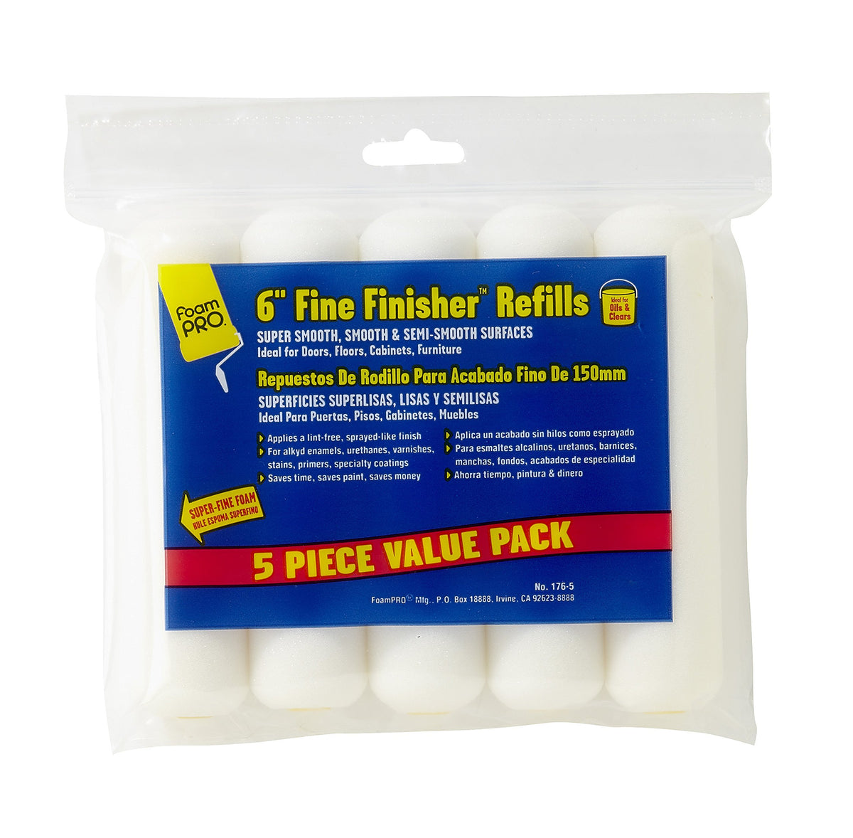 FoamPro 176-5 Foam Paint Roller, 5-Pack (4 Packs)