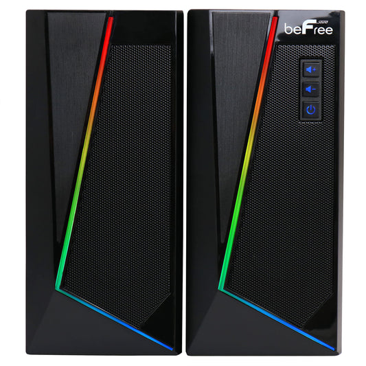 beFree Sound 2.0 Computer Gaming Speakers with LED Lights