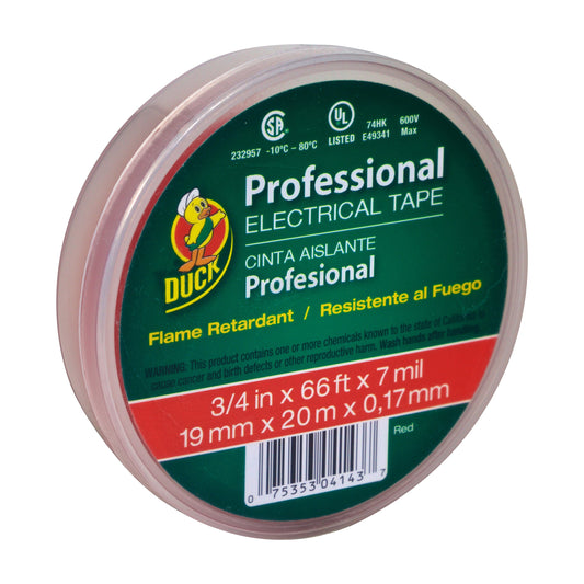 Duck Professional Electrical Tape 3/4" x 66ft Red 300878