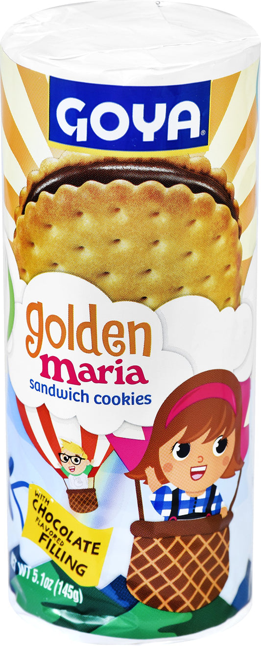 Goya Golden Maria Sandwich Cookies With Chocolate Flavored Filling, 5.1 Ounce