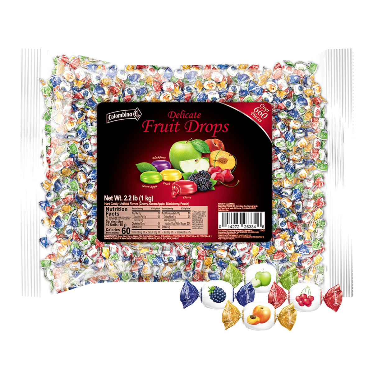 Colombina Delicate Fruit Drops, 2.2lbs