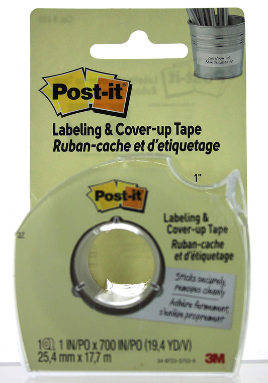 3M Post-it Labeling & Cover-Up Tape, 1 in x 700 in, 3-Pack