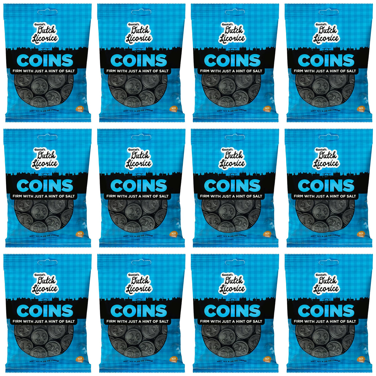 Gustaf's Salted Dutch Licorice Coins 5.2 oz Pack of 12