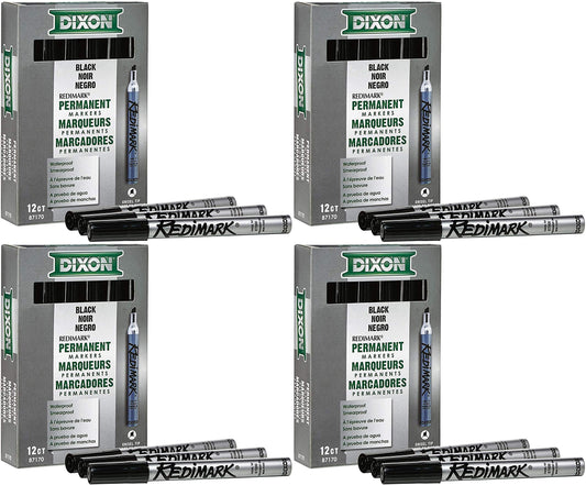 Pacon Redimark Metal-Cased Marker Broad Chisel Black Dozen