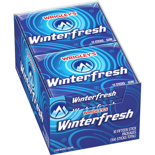Wrigley Winterfresh Chewing Gum 15 Sticks Pack of 10