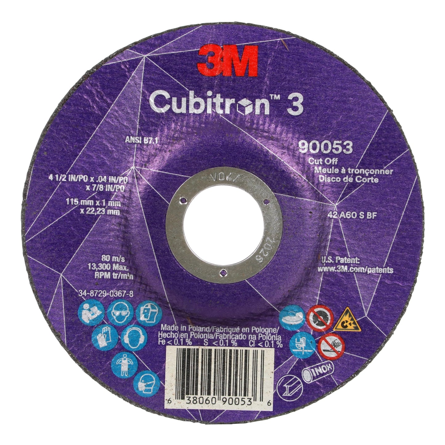 3M Cubitron 3 Cut-Off Wheel, 9