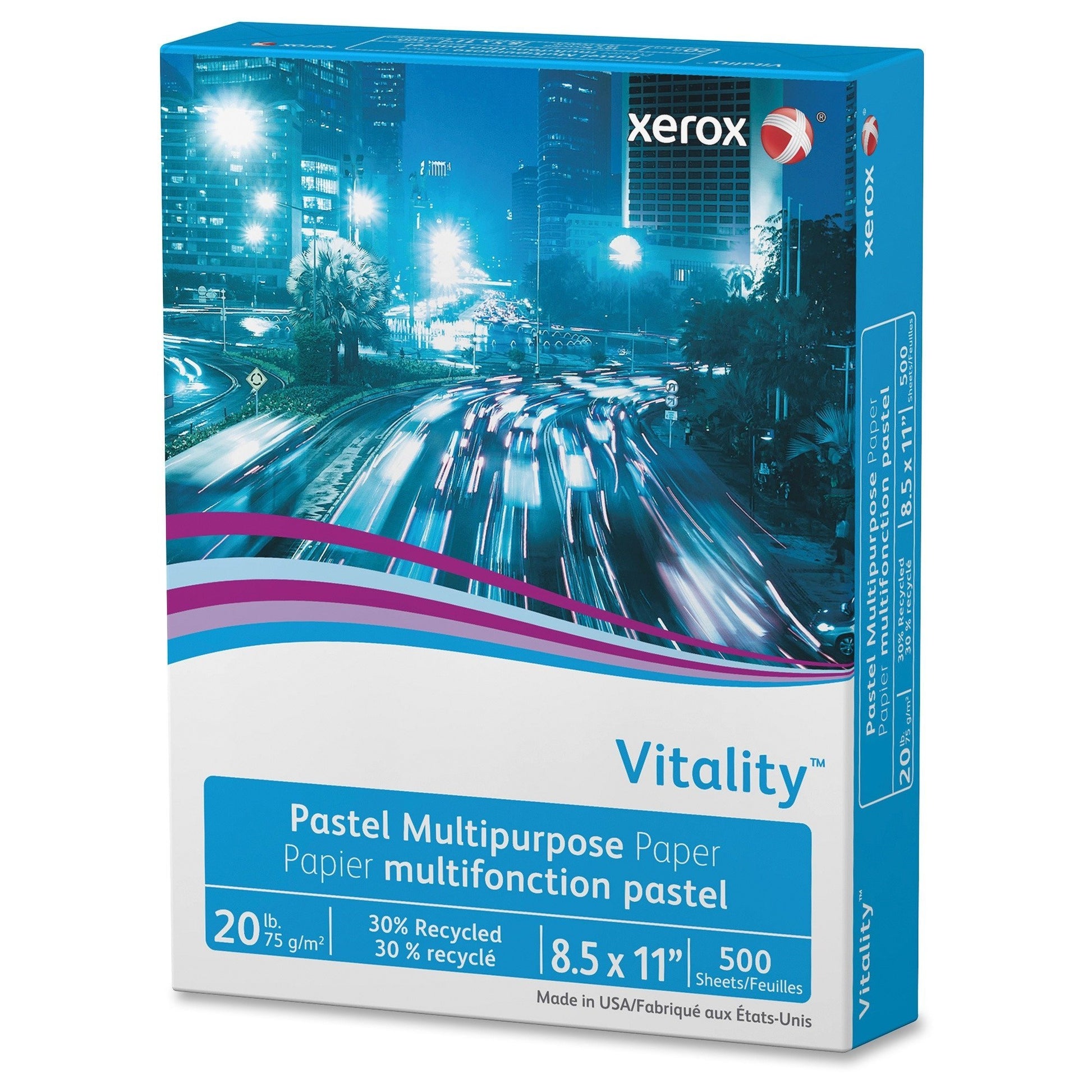 Xerox Vitality Pastel Multipurpose Paper 8.5x11 Blue 500 Sheets