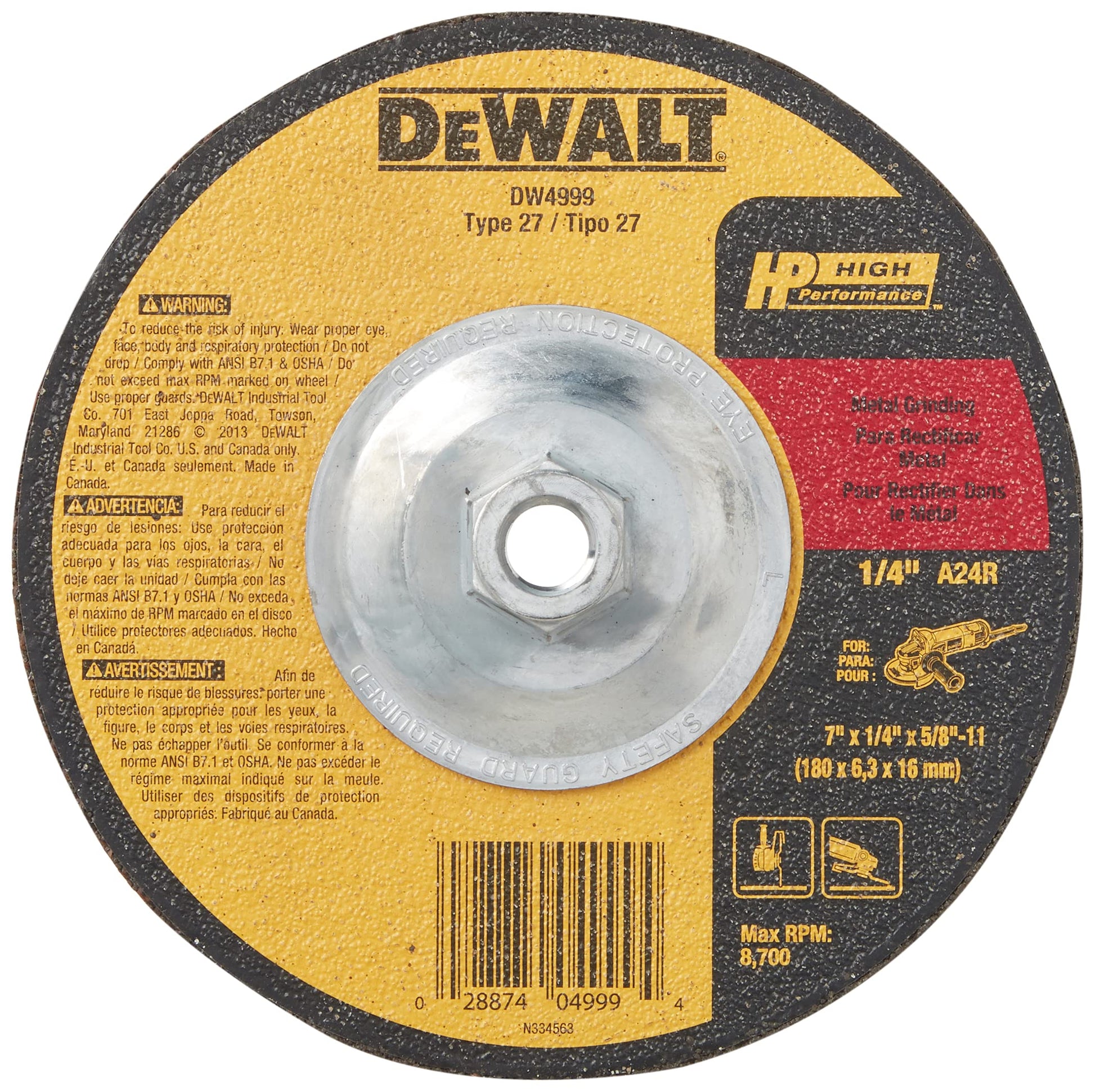DEWALT Cut Off Wheel 7" DW4999
