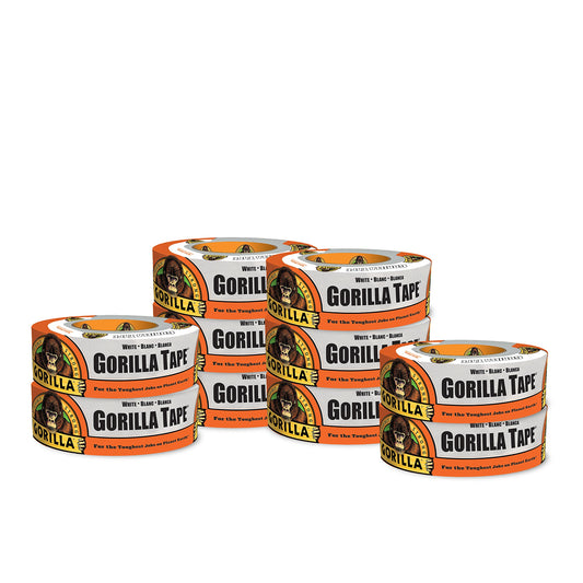 Gorilla White Duct Tape 1.88" x 30 yd Pack of 10