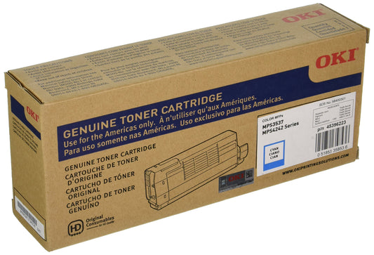 Okidata Genuine Brand Name, OEM 45396223 Cyan Toner Cartridge (10K YLD)