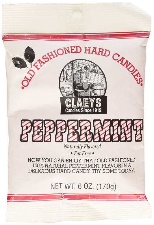 Claey's, Old Fashioned Hard Candy Peppermint, 6 Ounce Bag