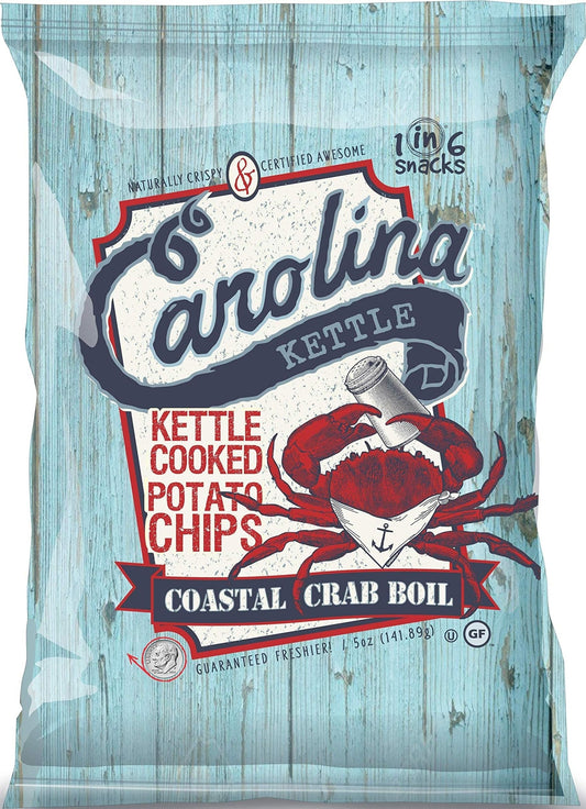 Carolina Kettle Kettle Cooked Potato Chips, Coastal Crab Boil, 5 Oz