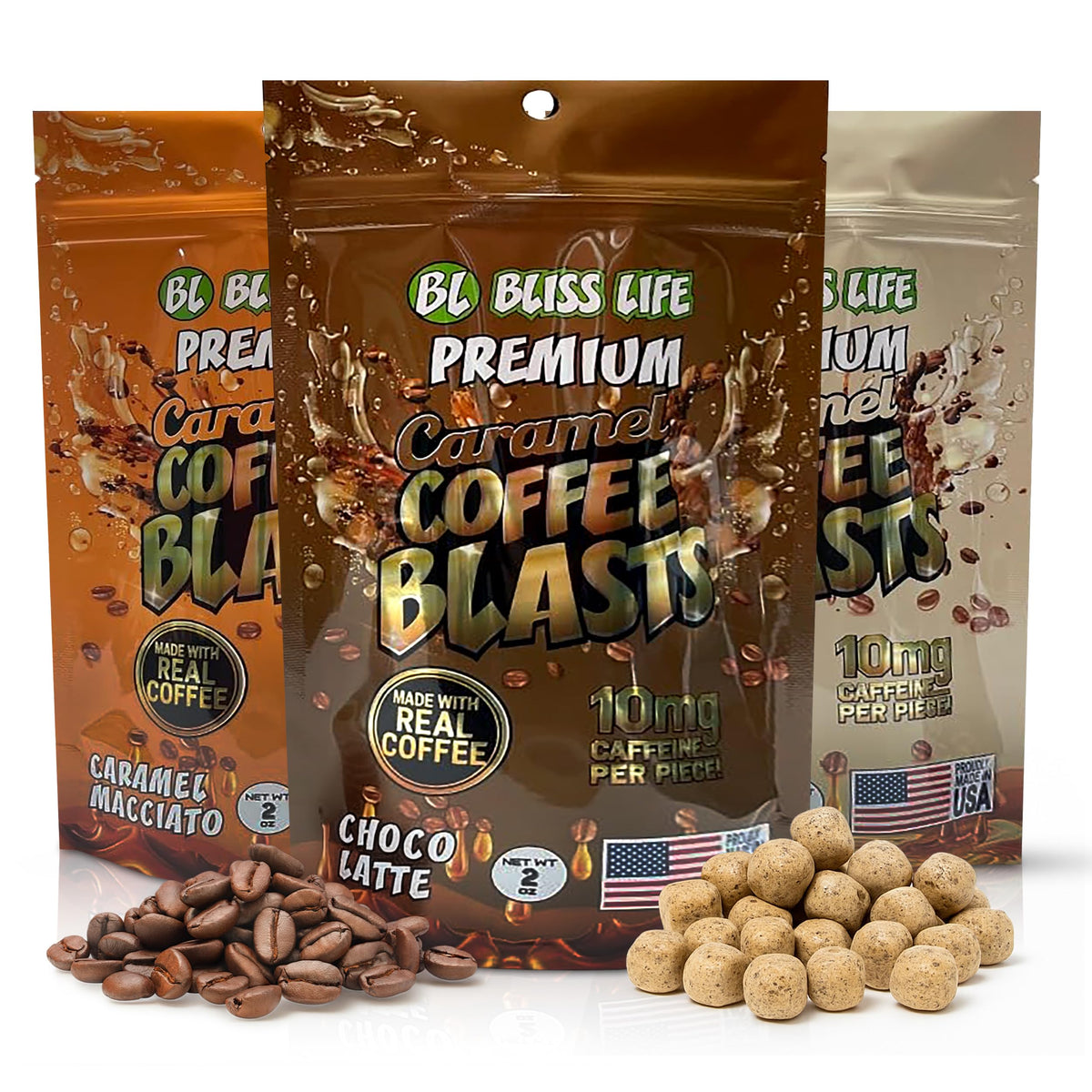 Bliss Life Caramel Coffee Blasts Choco-Latte 2 oz 30 ct