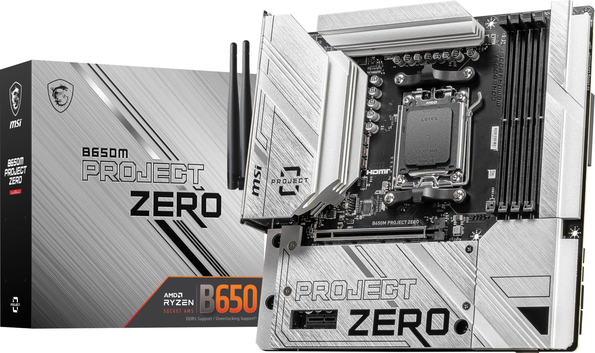 MSI B650M Project Zero AM5 Gaming Motherboard