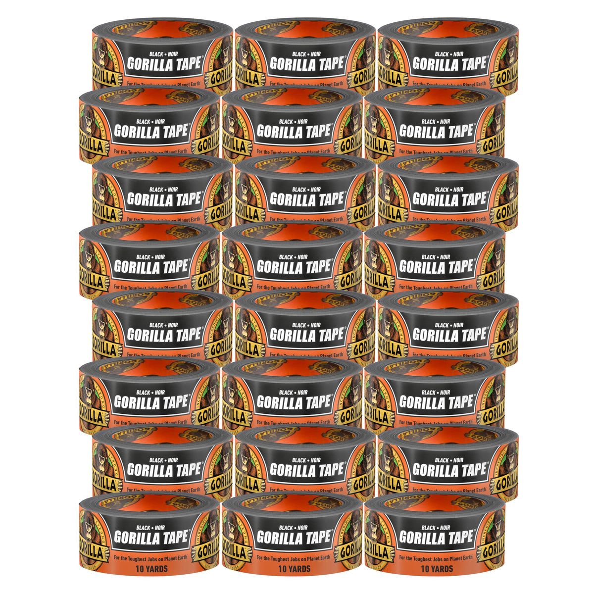 Gorilla Black Duct Tape 1.88in x 10yd (24 Pack)