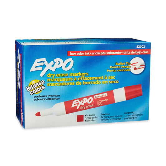 Expo Low Odor Chisel Dry Erase Markers 12-Pack