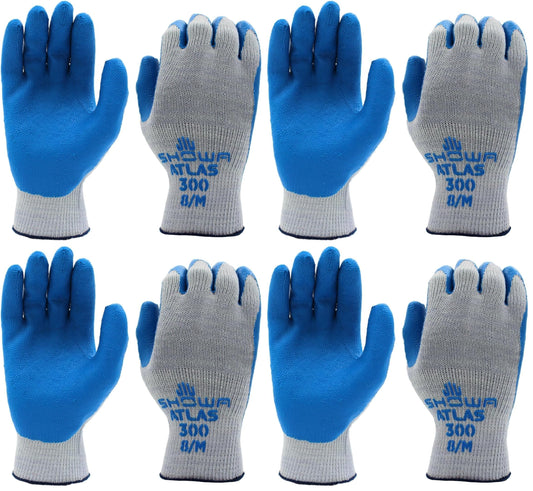 SHOWA ATLAS 300S-07.RT General Purpose Gloves, Small, 4 Pack