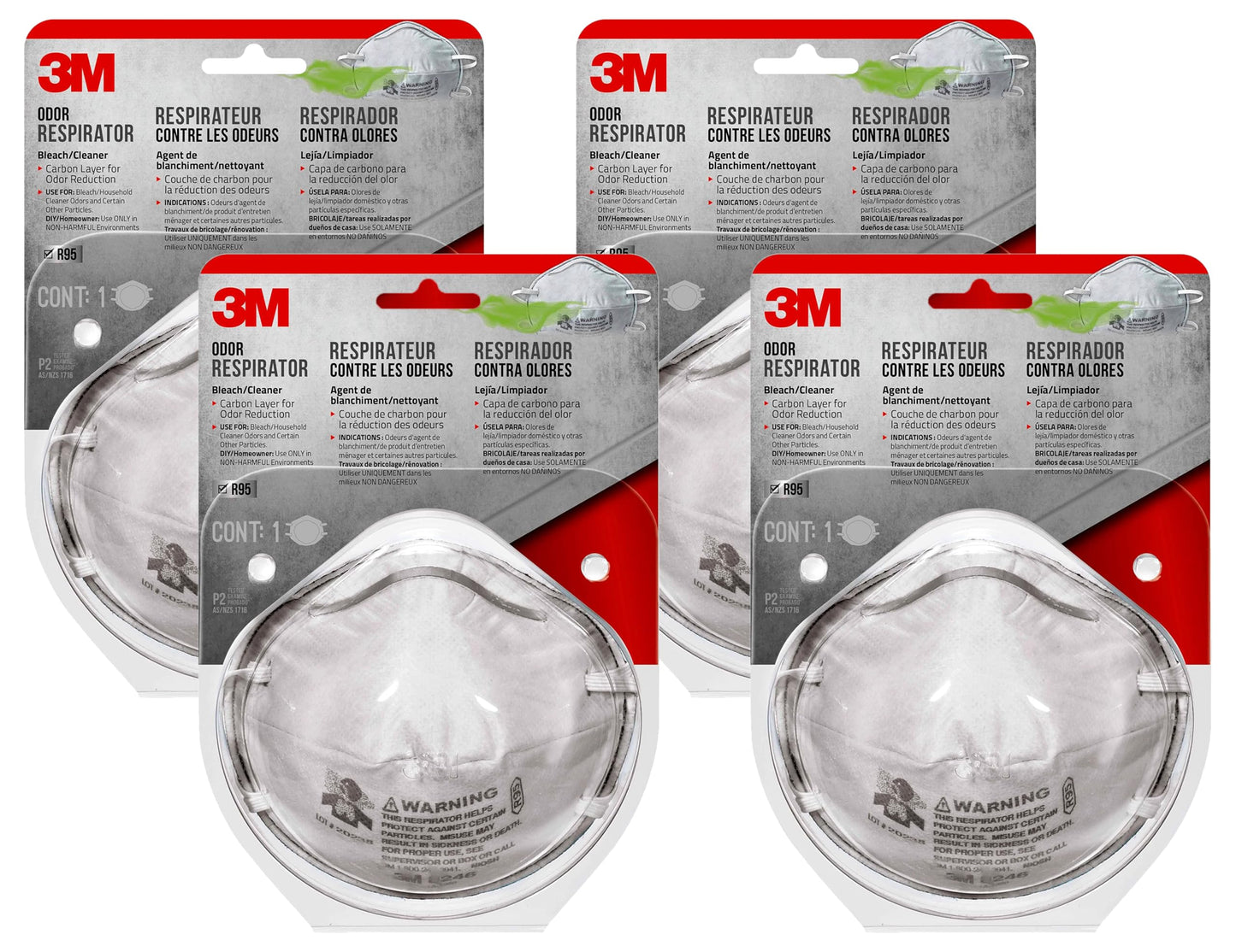 3M R95 Odor Respirator 8246 4 Pack