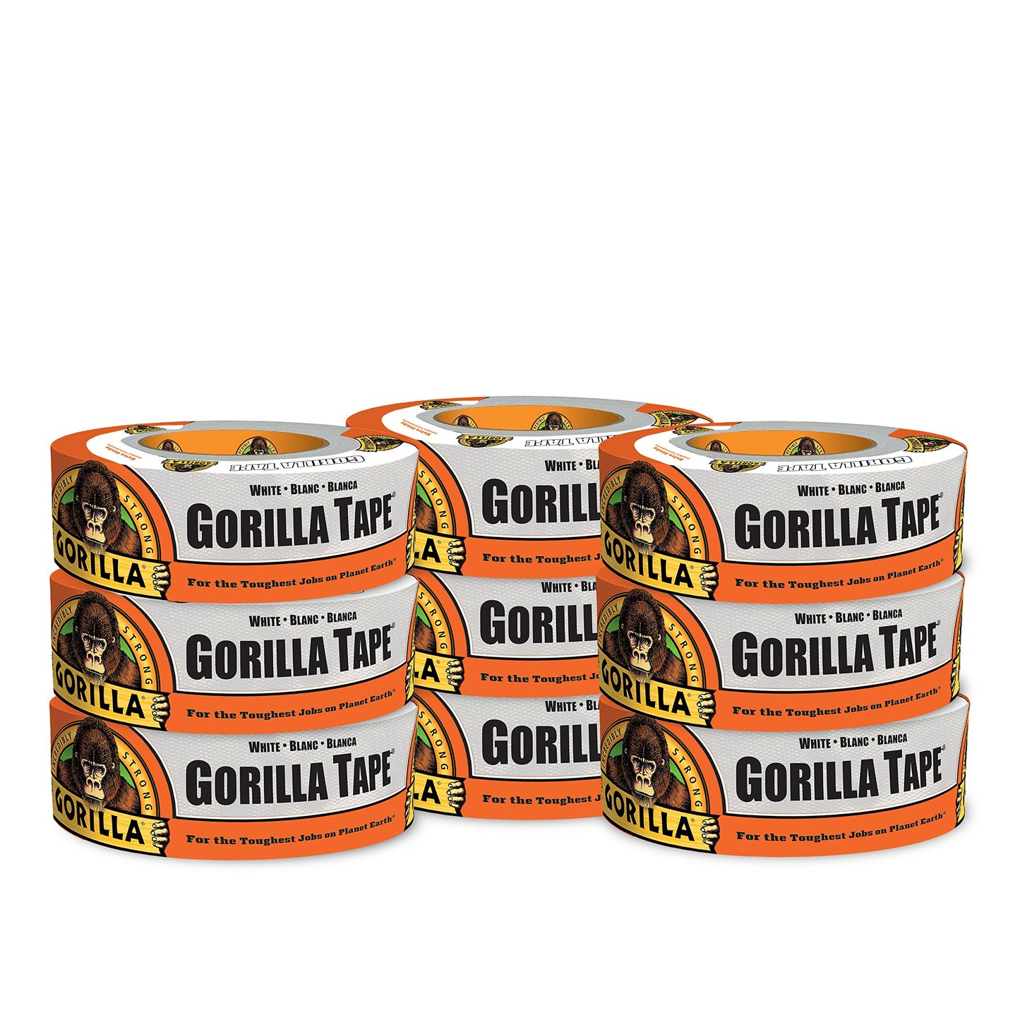 Gorilla White Duct Tape 1.88" x 30 yd Pack of 8