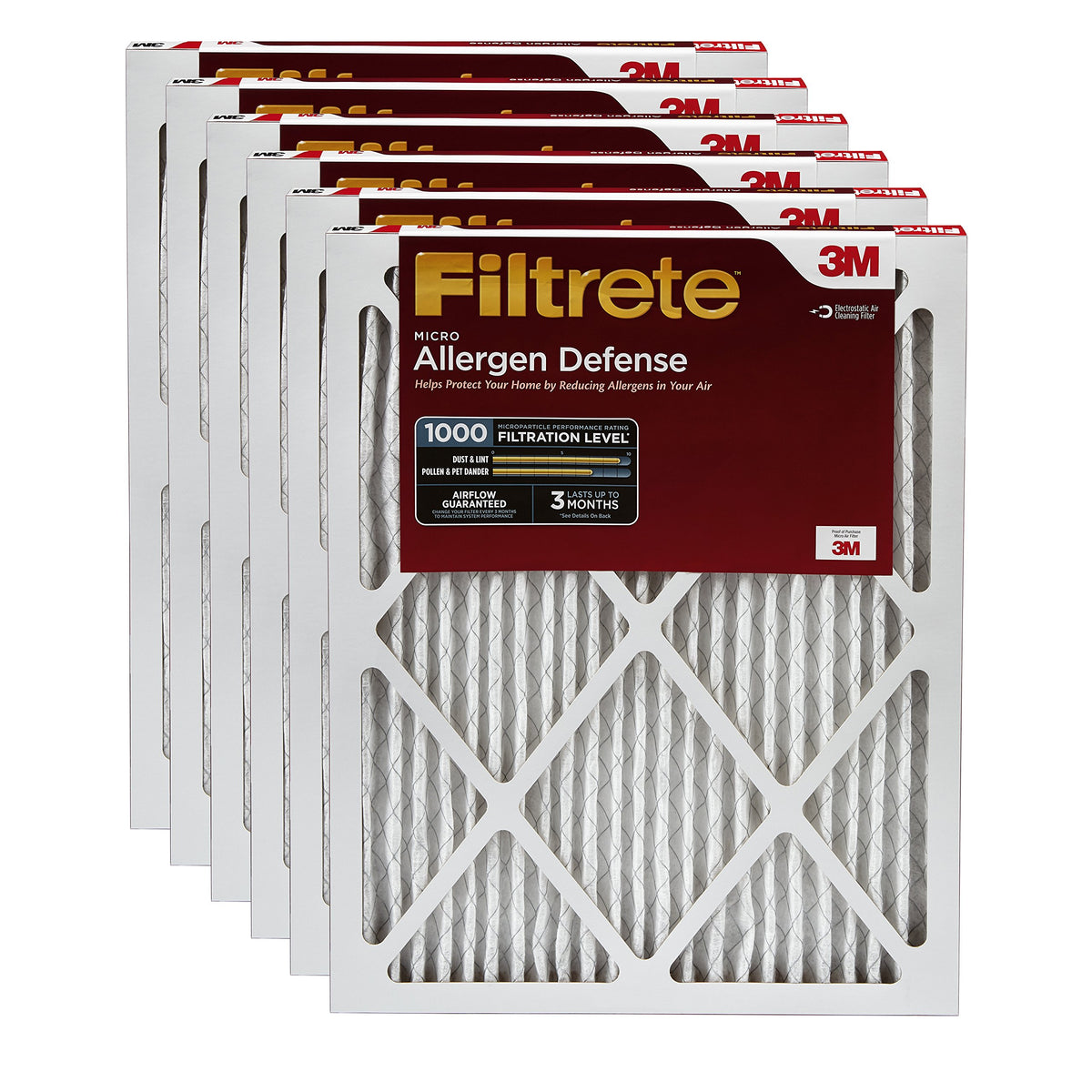 3M Filtrete 12x20x1 AC Furnace Air Filter MPR 1000 6-Pack
