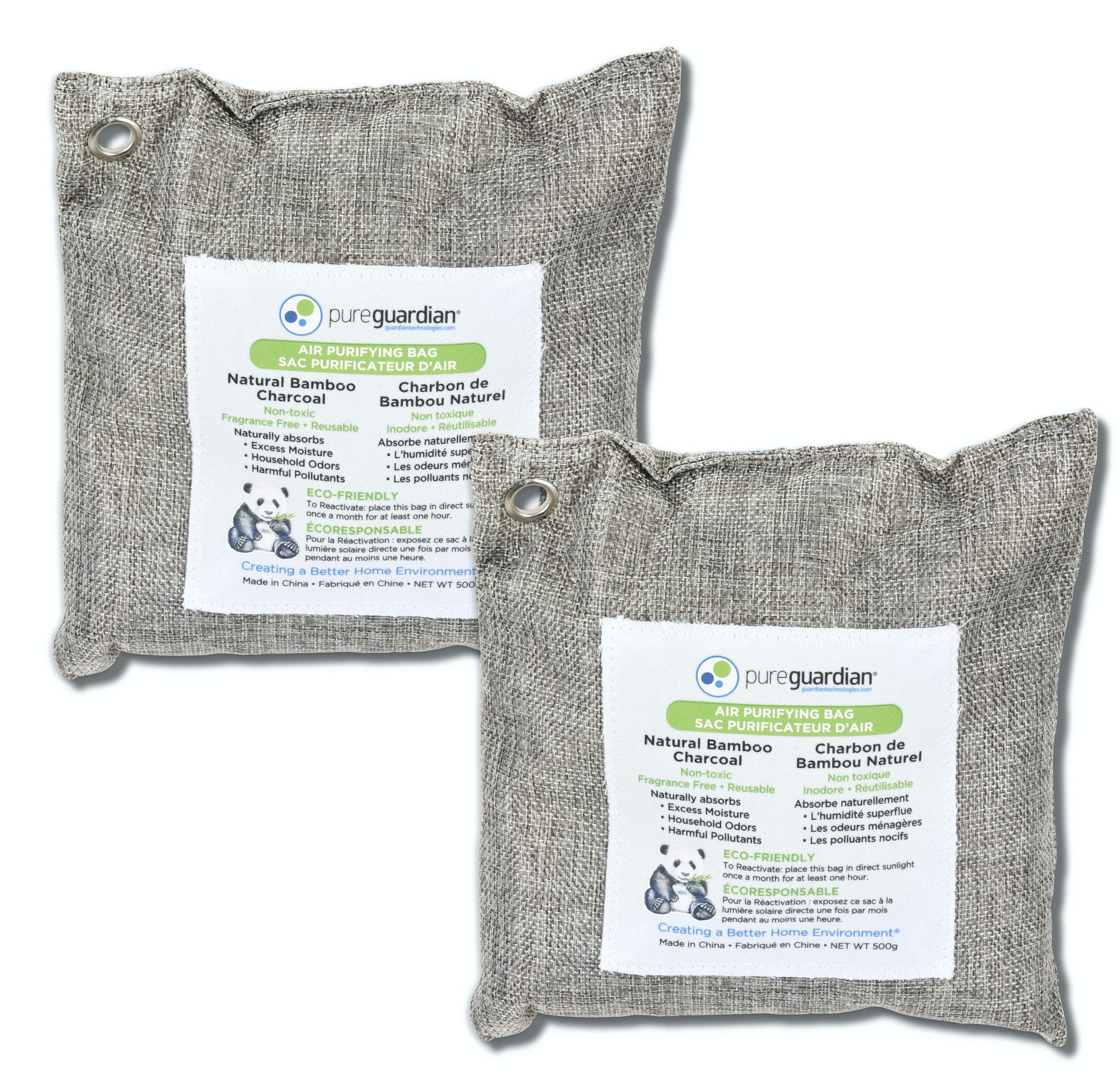 PureGuardian CB500 Bamboo Charcoal Air Purifying Bags 500g 2-Pack