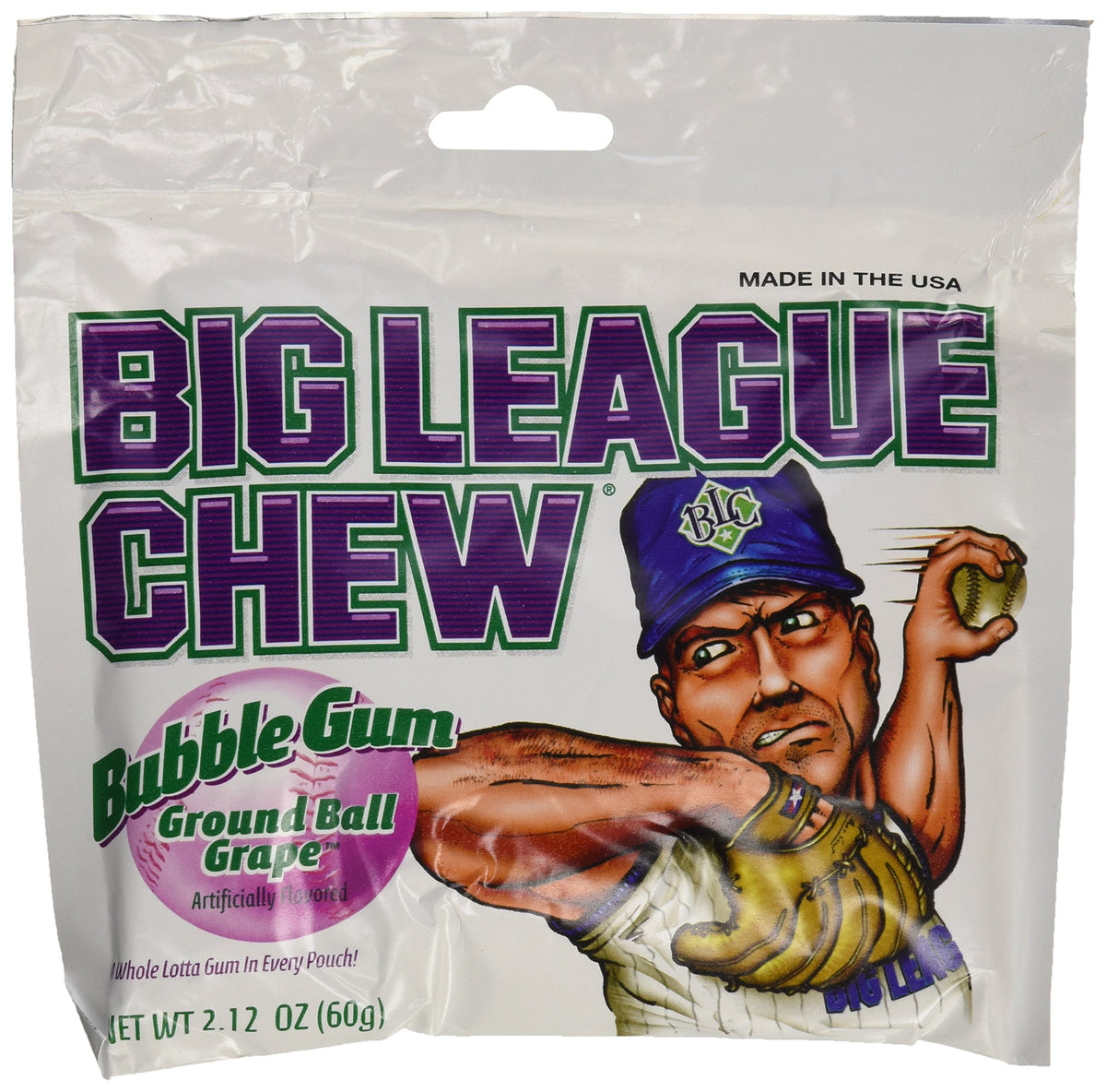 Big League Chew Grape Bubblegum 2.12oz Pack