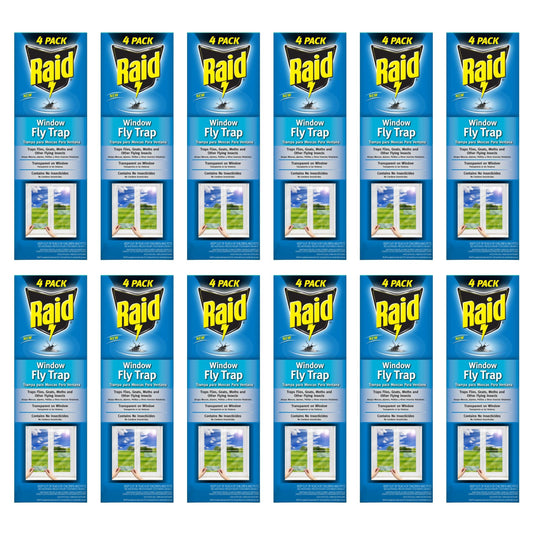 Raid Transparent Window Fly Trap, 12 Pack