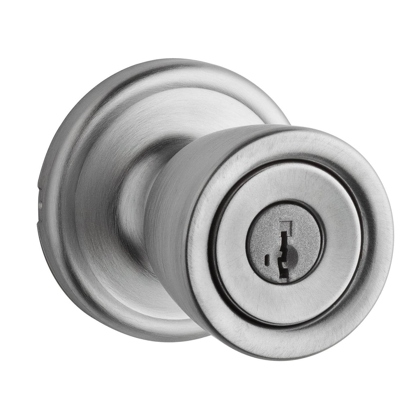 Kwikset Abbey Vestibule Entry Knob SmartKey Satin Chrome