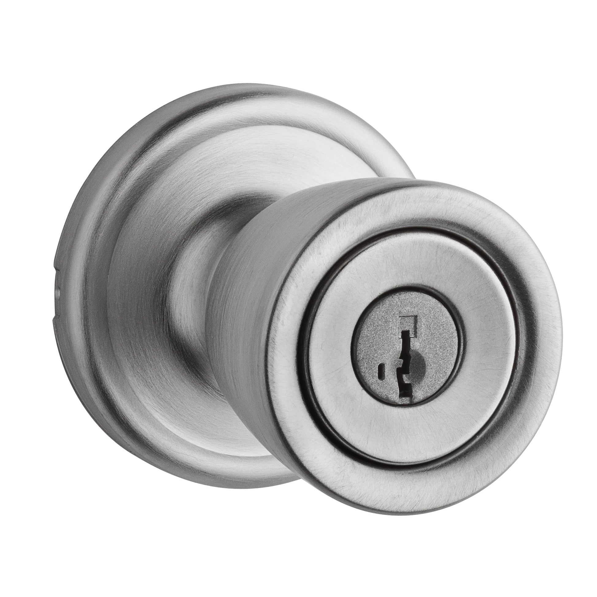 Kwikset Abbey Vestibule Entry Knob SmartKey Satin Chrome