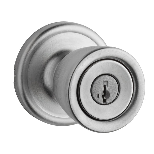 Kwikset Abbey Vestibule Entry Knob SmartKey Satin Chrome