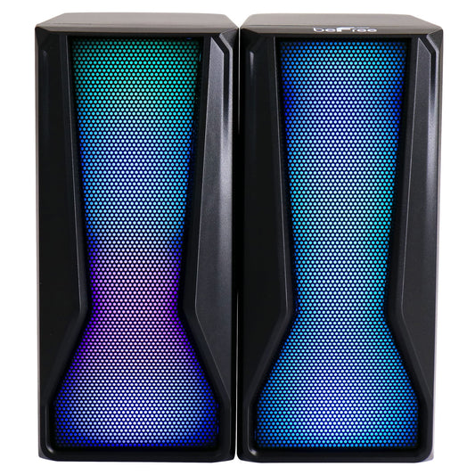 beFree Sound Color LED Dual Gaming Speakers 3W x 2