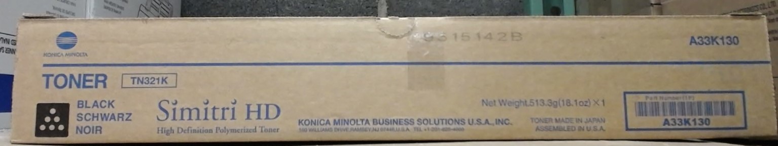 Picture of Konica Minolta TN321K Original Toner Cartridge - A33K130 - 708562023771